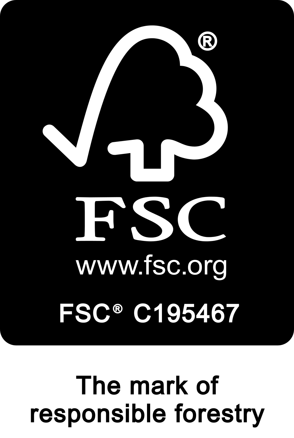 FSC certified mark, licence code FSC C195467